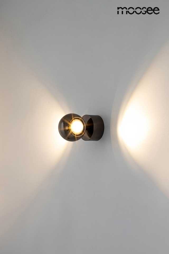 8W LED sieninis šviestuvas EOS, tamsaus chromo sp., 3000K, dimeriuojamas