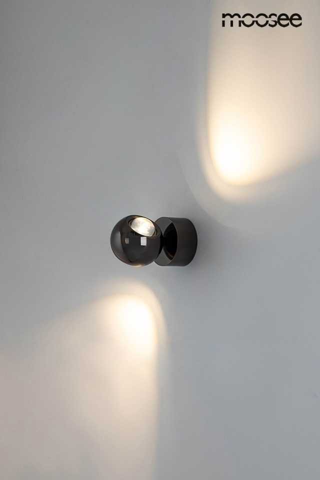 8W LED sieninis šviestuvas EOS, tamsaus chromo sp., 3000K, dimeriuojamas