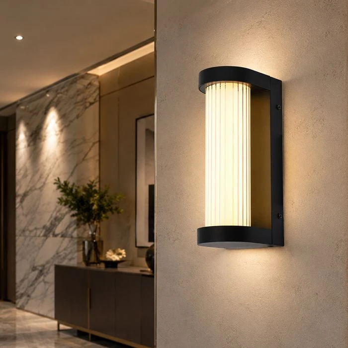 8W LED sieninis šviestuvas, juodas, 3000K, IP44