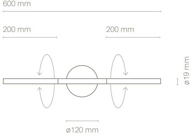 8W LED sieninis šviestuvas LINES, 60cm, nikelio sp., 3000K