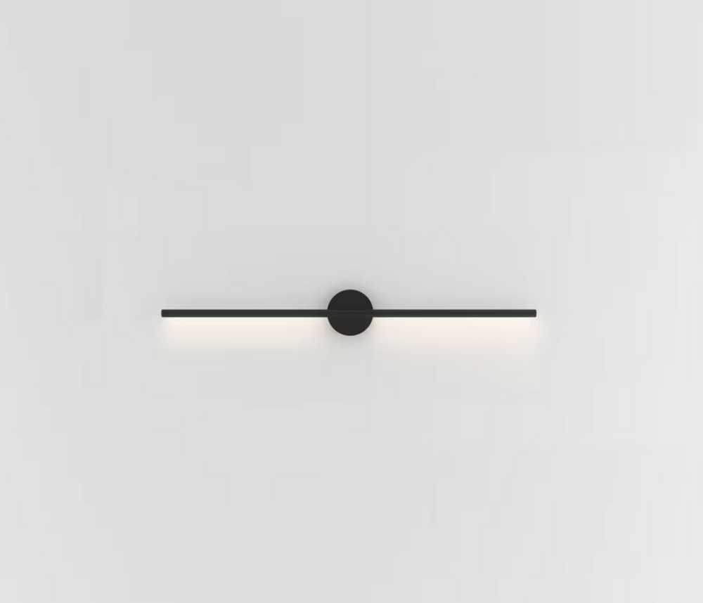 8W LED sieninis šviestuvas LINES, 60cm, juodas, 3000K