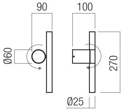 8W LED sieninis šviestuvas PRAXI, juodas, 3000K, dimeriuojamas, 01-3983