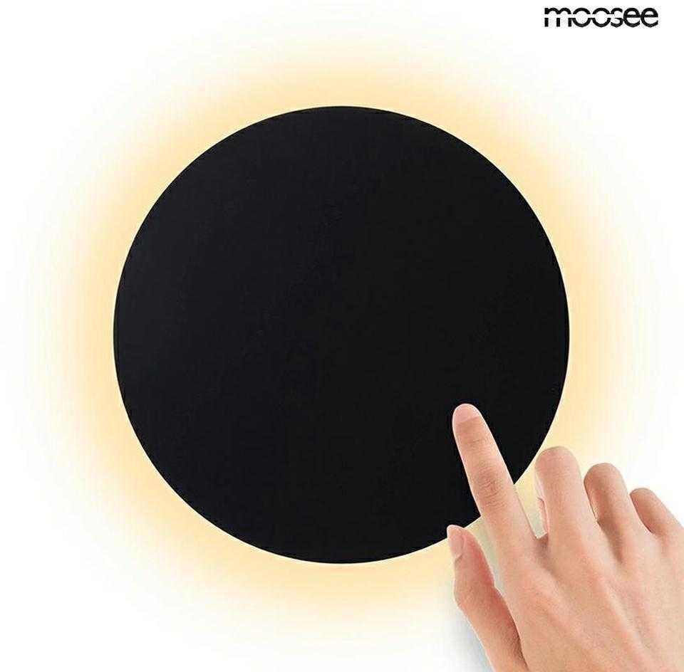 8W LED sieninis šviestuvas SHADOW SUN 30, juodas, 3000K, su jutikliu - šviestuvas įjungiamas/išjungiamas prisilietus