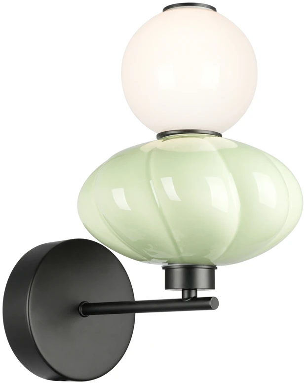 8W LED sieninis šviestuvas TORDI, juodos/žalios/baltos sp., 3000K