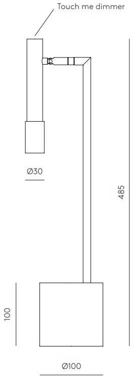 8W LED stalinis šviestuvas YCRO, matinės juodos sp., 2700K, dimeriuojamas