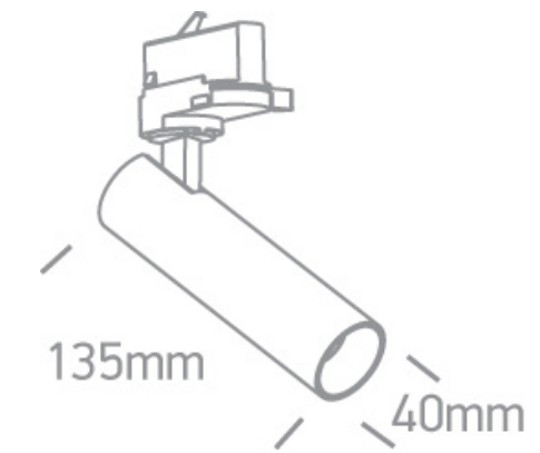 8W LED šviestuvas į bėgelius, baltas, 3000K, dimeriuojamas, 65108T/W/W