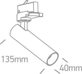8W LED šviestuvas į bėgelius, juodas, 3000K, dimeriuojamas, 65108T/B/W