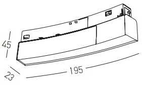 8W LED šviestuvas į lenktus magnetinius bėgelius ZAMBELIS, juodas, 3000K, 120cm diametro, DALI, 22105