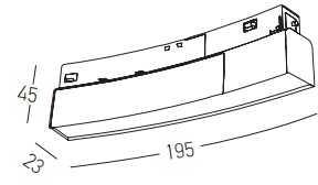 8W LED šviestuvas į lenktus magnetinius bėgelius ZAMBELIS, juodas, 3000K, 60cm diametro, DALI, 22093