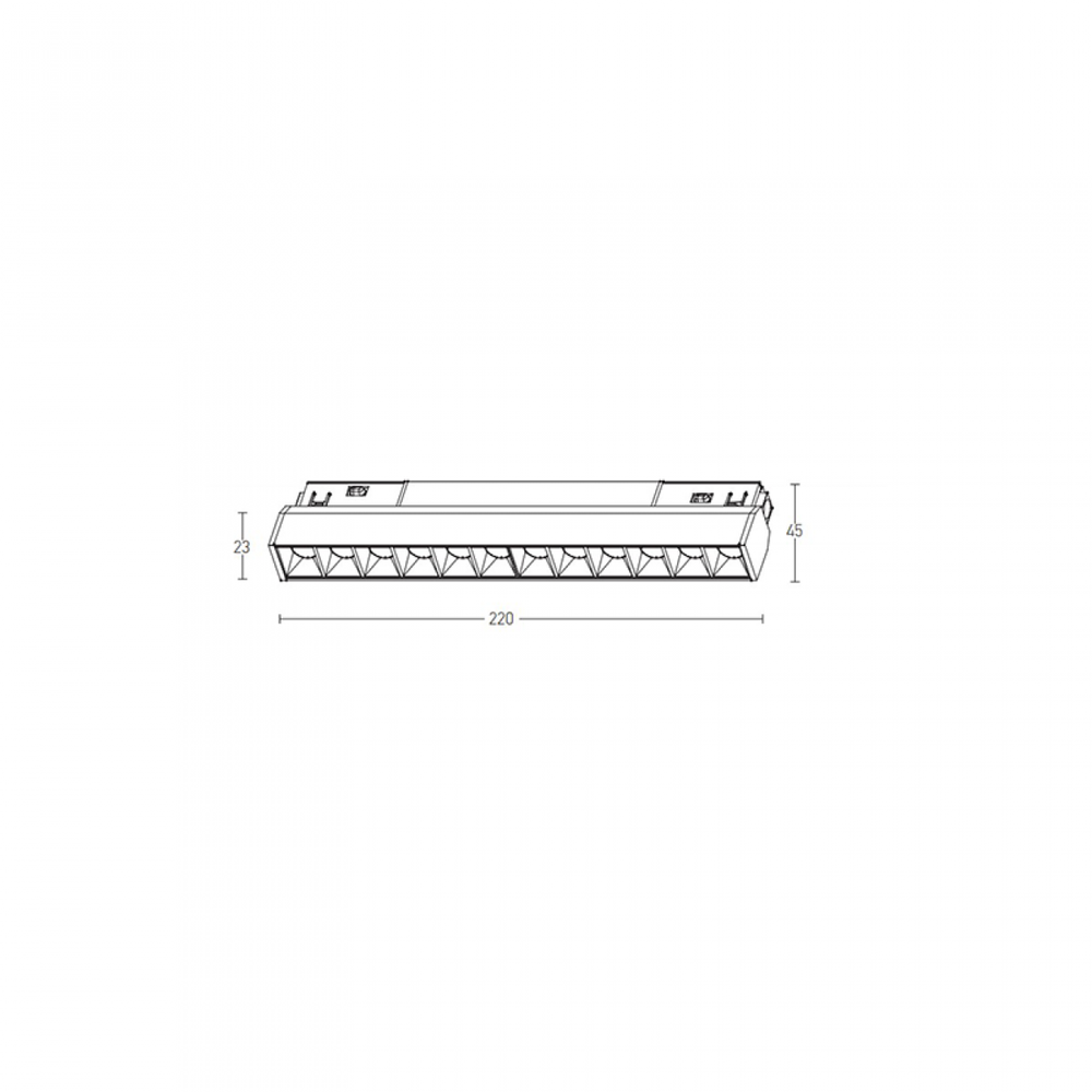 8W LED šviestuvas į magnetinę sistemą ZAMBELIS MAGNETIC, juodas, 2700K, DALI, 2091-27B