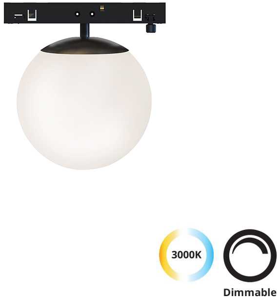 8W LED šviestuvas į magnetinius bėgelius MICRO MAGNETIC, juodas, 3000K, dimeriuojamas, 4316100