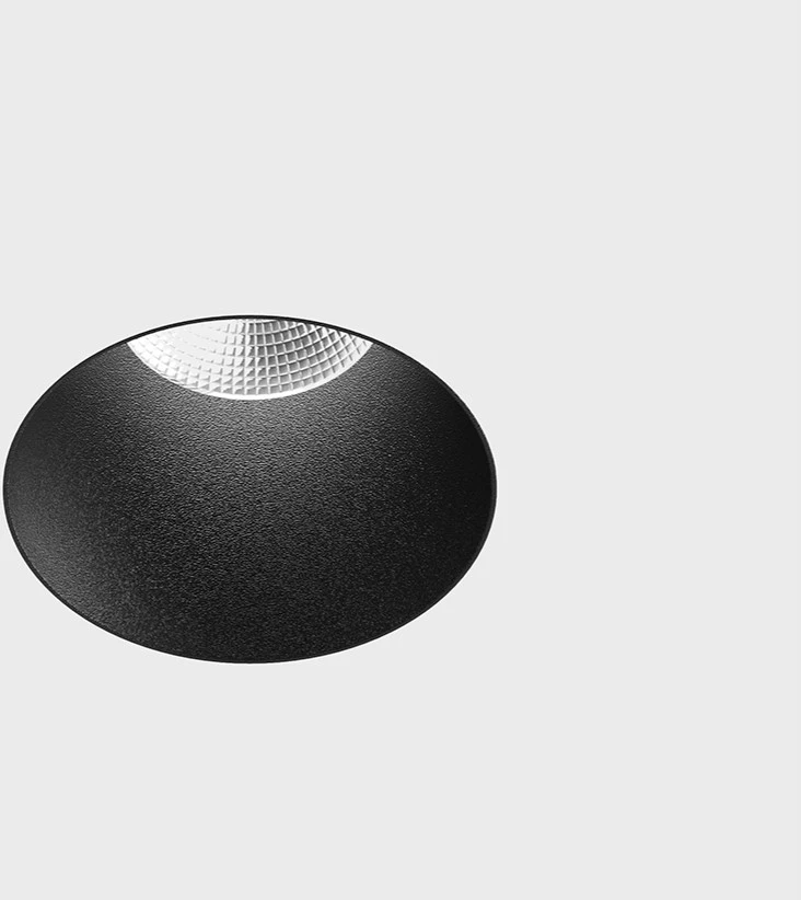 8W LED užglaistomas šviestuvas NANO R TRIMLESS, juodas, 3000K, 50°, IP44