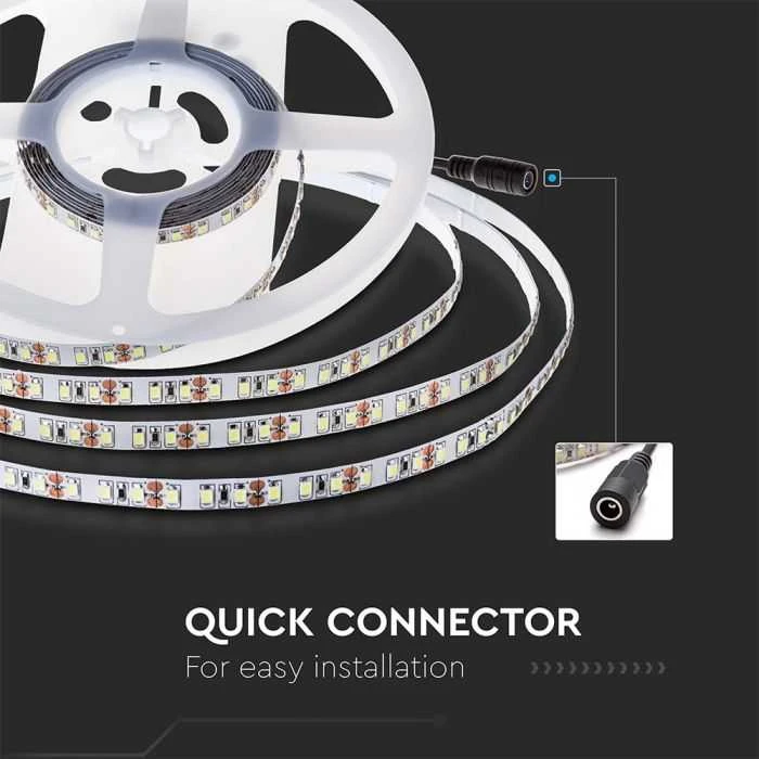 V-tac 8W/m LED juosta, 24V, 120 LED/m, 4000K, 10 metrų ritė