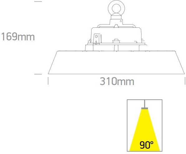 90/120/150W LED UFO šviestuvas, juodas, 4000/4700/5700K, dimeriuojamas, 63150N/V