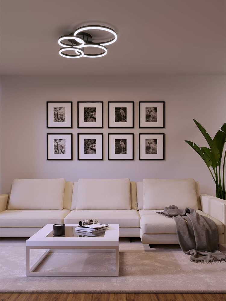 90W LED paviršinis lubinis šviestuvas TARA, juodos/baltos sp., 3000/4000/6000K