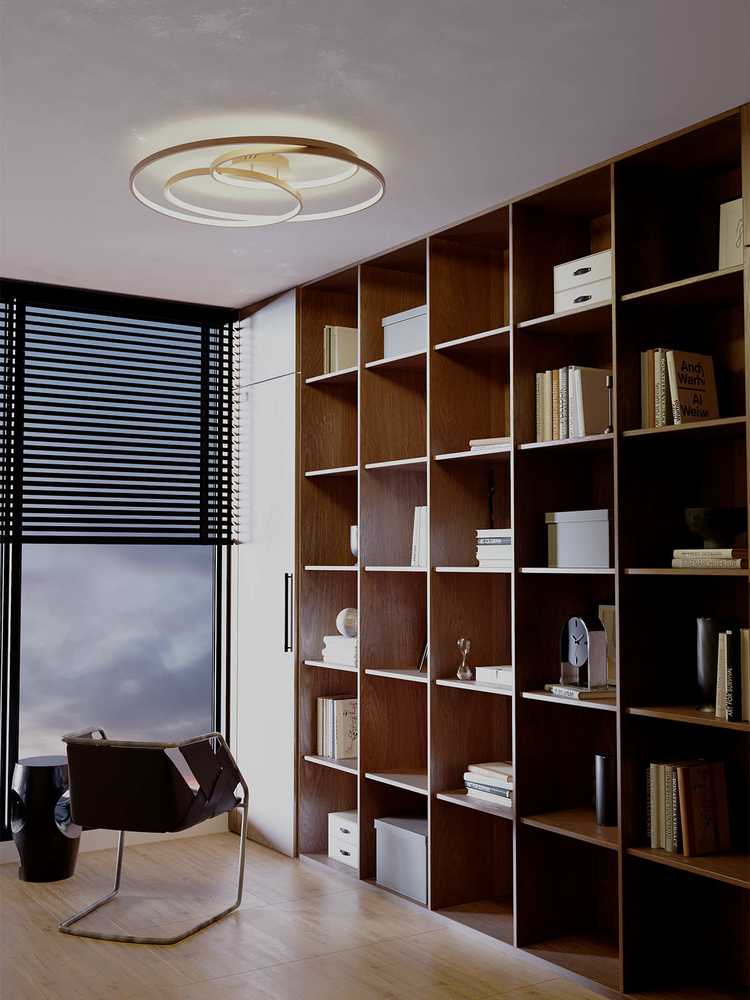 92W LED paviršinis lubinis šviestuvas CENTRIX, matinės bronzos sp., 3000K