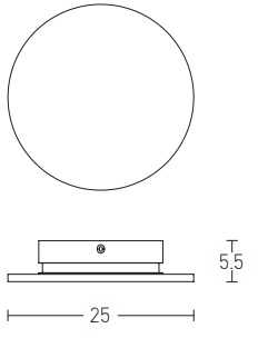 9.2W LED sieninis šviestuvas, baltas, 3000K, 20272