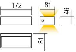 Sieninis šviestuvas 9,5W LED sieninis lauko šviestuvas LAMPRIS, baltas, 3000K, IP65, 90372