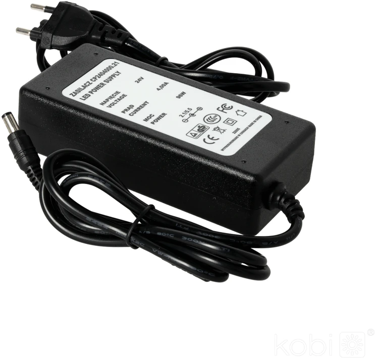 96W LED maitinimo šaltinis su kištuku į lizdą, 24V, juodas, IP20