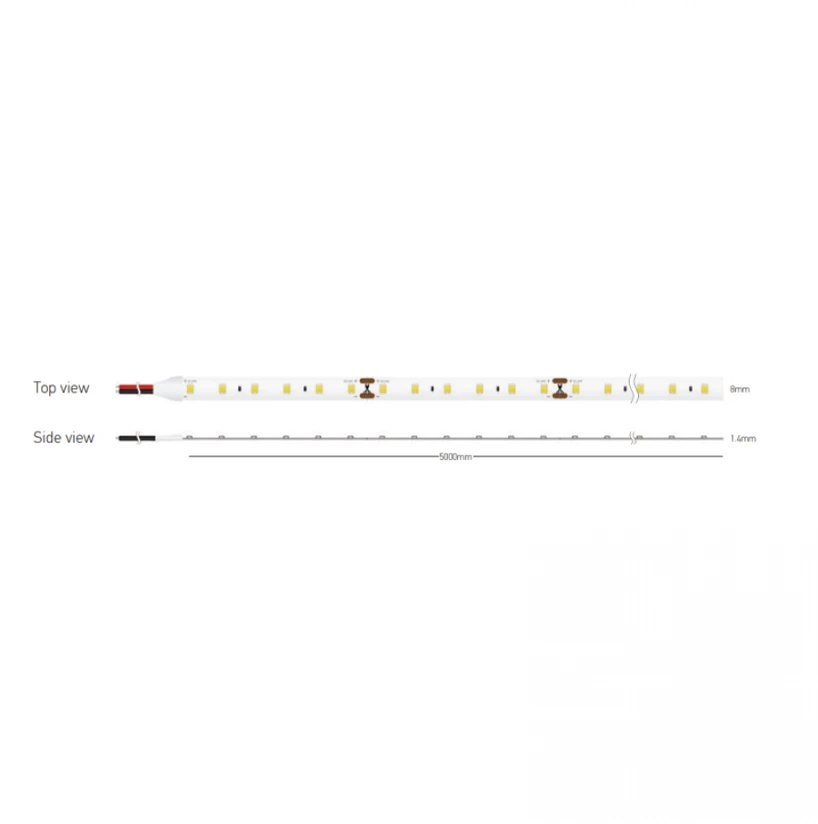 9,6W/m LED juosta, 24V, 120LEDs/m, 2700K, IP20, 5m ritė, LS39