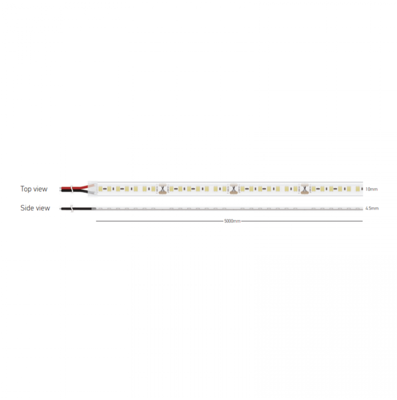 9,6W/m LED juosta, 24V, 120LEDs/m, 3000K, IP65, 5m ritė, LS42