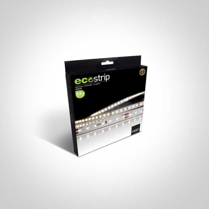9,6W/m LED juosta, 3000K, 5m ritė, 7829/W