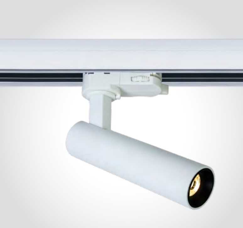 9W LED akcentinis bėgelio šviestuvas, baltas, 3000K, dimeriuojamas, 65108AT/W/W