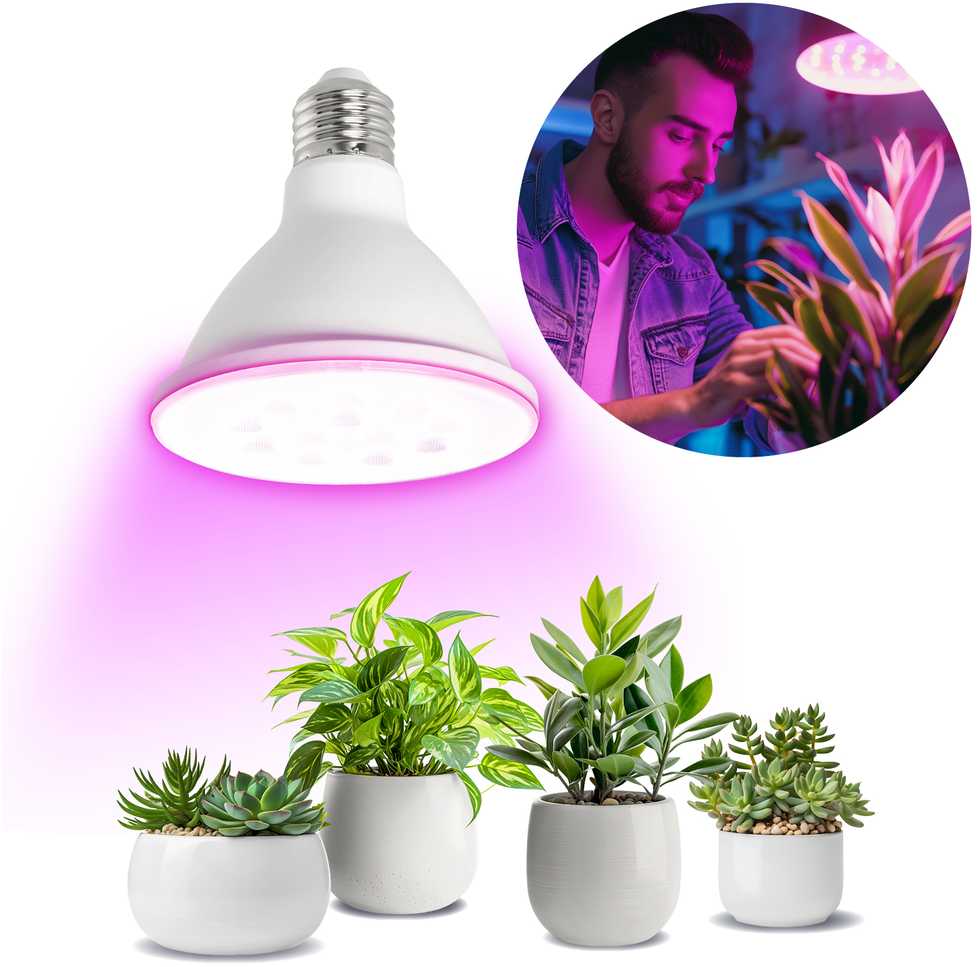 9W LED augalų auginimo lemputė PLANTY, E27, balta, 1200K