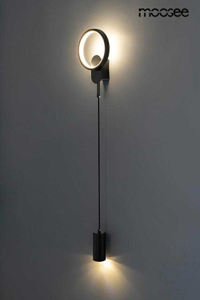 9W LED + E27 sieninis šviestuvas COMO, juodas, 3000K, lemputė parduodama atskirai