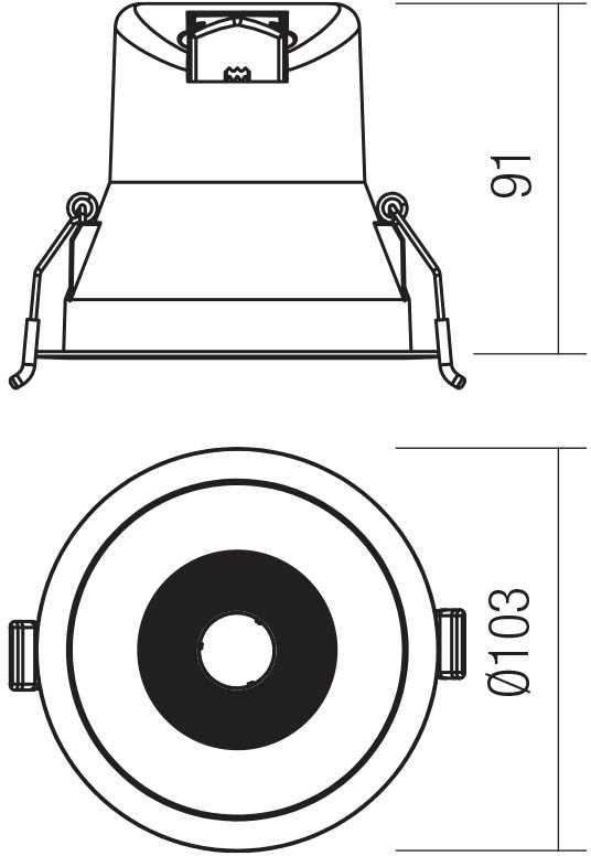 9W LED įleidžiamas šviestuvas PT 09, matinės juodos sp., 3000K, IP44