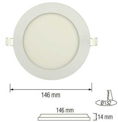 9W LED įmontuojama panelė HOROZ, apvali, su maitinimo šaltiniu, (4200K) natūraliai balta, pakuotėje 2 vienetai