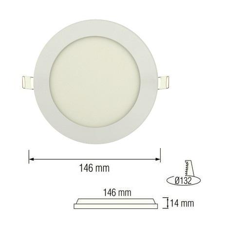 9W LED įmontuojama panelė HOROZ, apvali, su maitinimo šaltiniu, (4200K) natūraliai balta, pakuotėje 2 vienetai