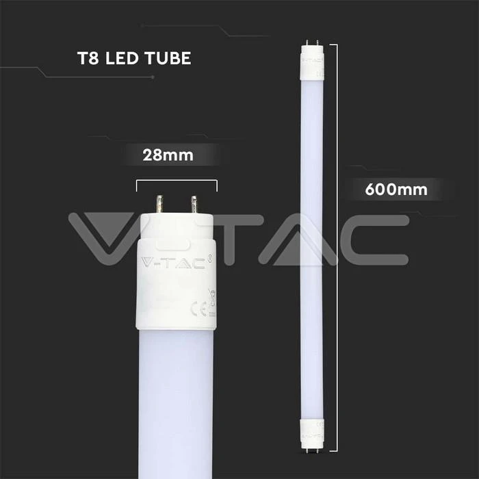 <p>9W LED lempa V-TAC, T8, 4000K, 60cm, SAMSUNG SMD lustas</p>