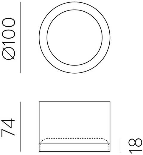 9W LED lubinis šviestuvas TECH, juodas, 3000K, IP44, dimeriuojamas, P3987070NDP