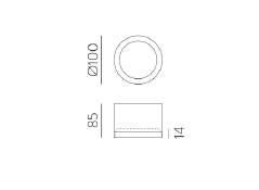 9W LED lubinis šviestuvas TECH, juodas, 3000/4000K, IP44, dimeriuojamas, P3987070NDT
