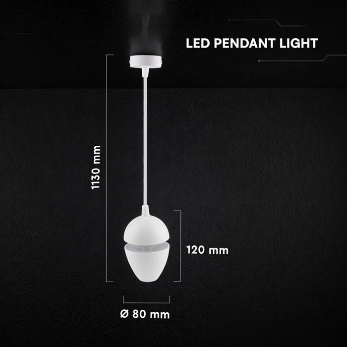 9W LED pakabinamas šviestuvas, baltas, 3000K