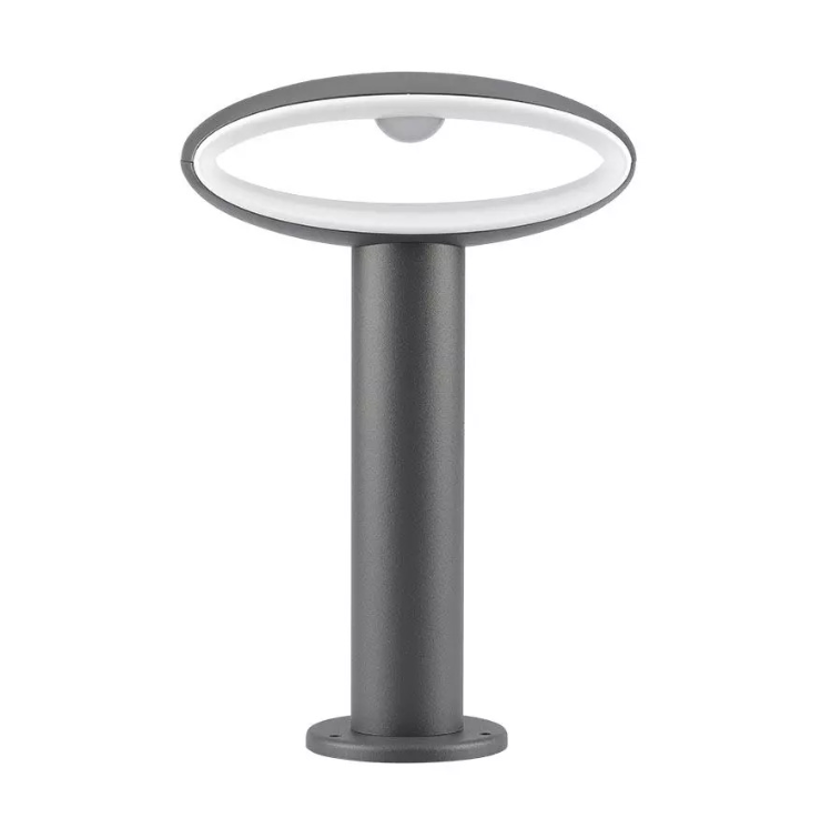 9W LED pastatomas šviestuvas V-TAC, 4000K, IP54, tamsiai pilkas, aukštis 30cm