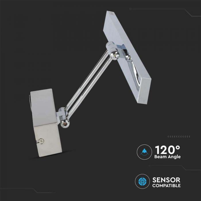Sieninis šviestuvas 9W LED paveikslų/veidrodžio šviestuvas, chromo sp., 3000K