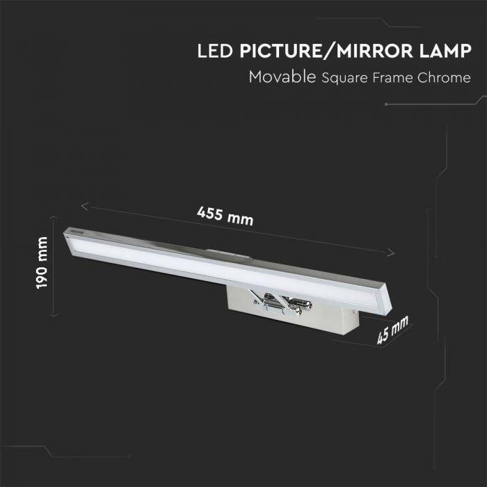 Sieninis šviestuvas 9W LED paveikslų/veidrodžio šviestuvas, chromo sp., 3000K