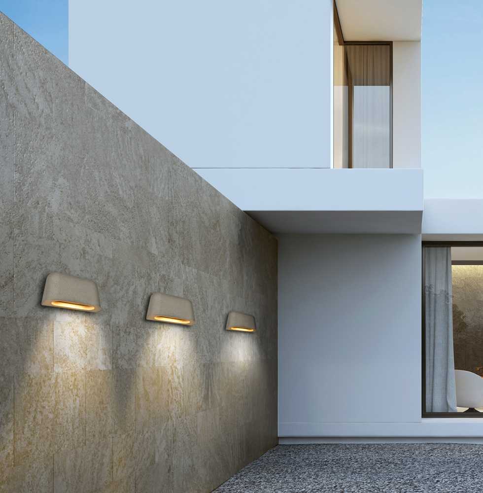 Sieninis šviestuvas 9W LED sieninis fasado šviestuvas KRABI, smėlio sp., 3000K, IP65, 4319901