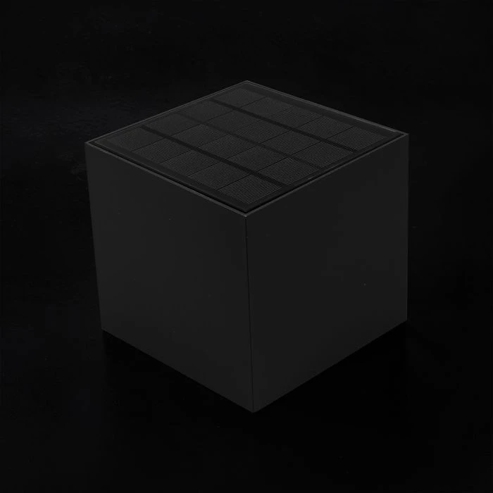 Sieninis šviestuvas 9W LED sieninis įkraunamas šviestuvas su saulės baterija ir judesio davikliu, juodas, 3000/4000/5000K, IP65