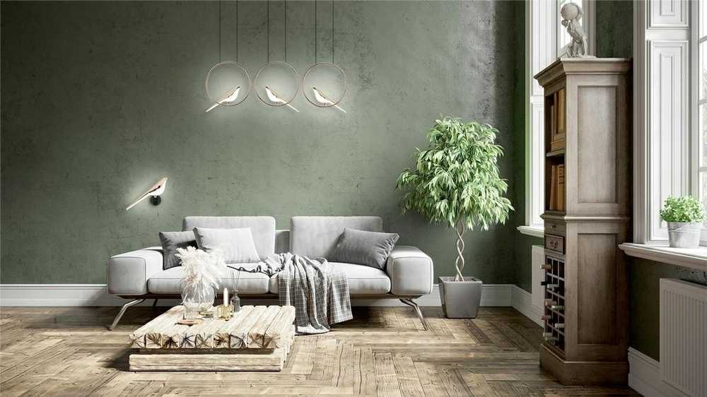 9W LED sieninis šviestuvas BIRD, aukso/juodos sp., 3000K