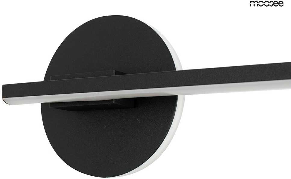 9W LED sieninis šviestuvas HORIZON, juodas, 3000K