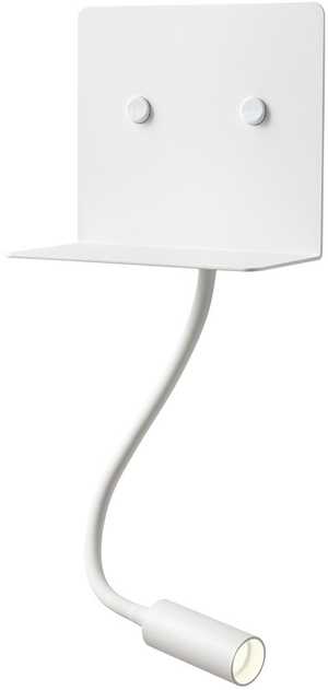 9W LED sieninis šviestuvas MOKA, baltas, 3000K, su USB