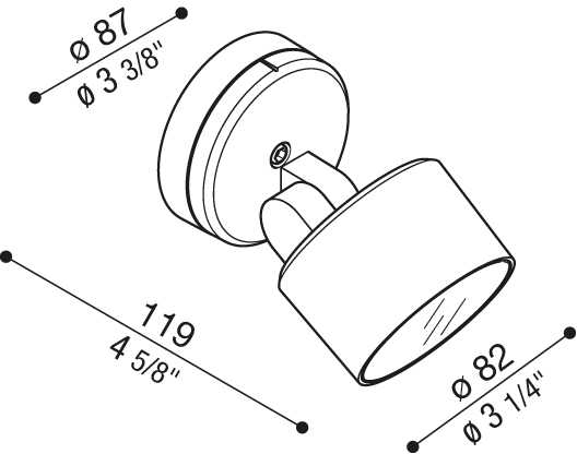 9W LED sieninis šviestuvas NOA 50 WALL, antracito sp., 3000K, 60°, IP66, dimeriuojamas