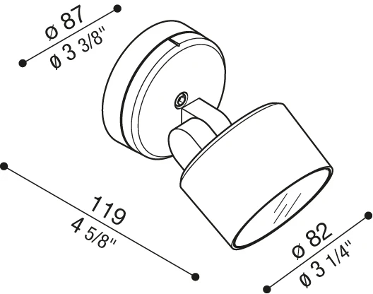 9W LED sieninis šviestuvas NOA 50 WALL, antracito sp., 3000K, 60°, IP66, dimeriuojamas