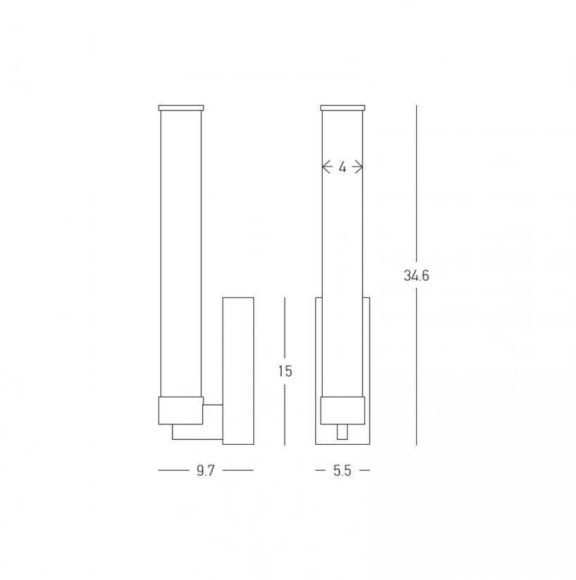 9W LED sieninis šviestuvas, rudas, 3000K, dimeriuojamas, 25444