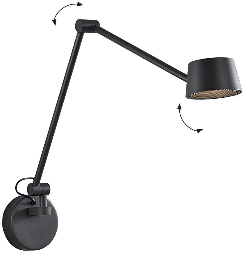 9W LED sieninis šviestuvas SAVINA, juodas, 3000K, dimeriuojamas, 4329600