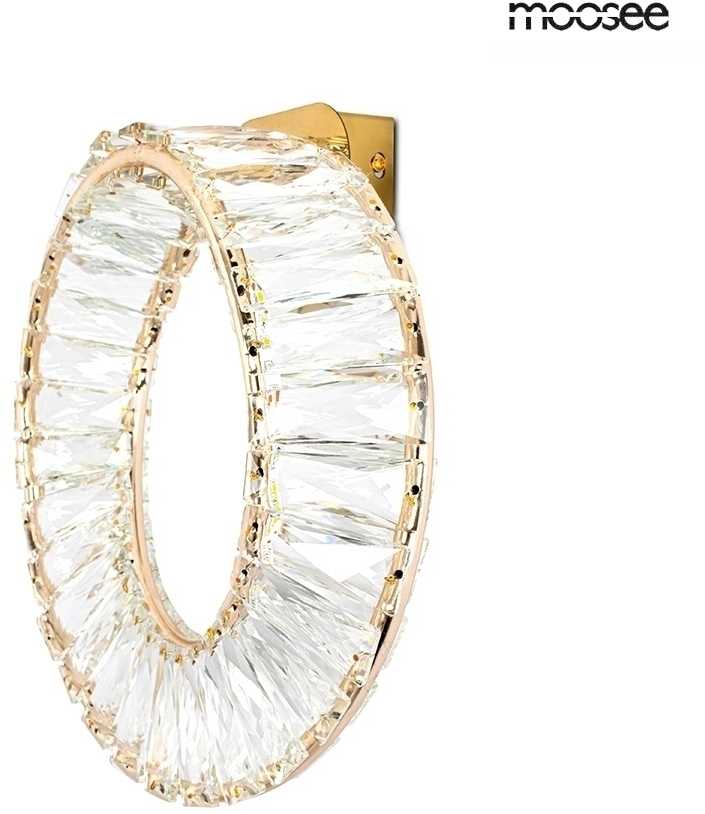 9W LED sieninis šviestuvas WAVE, aukso sp., 3000K