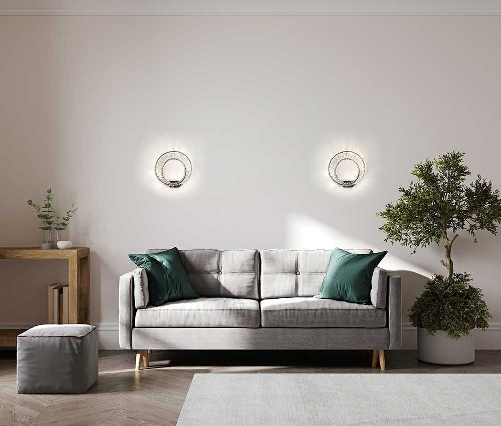 9W LED sieninis šviestuvas WAVE, chromo sp., 3000K